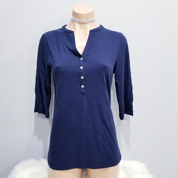 Victoria's Secret Tops - Victoria's Secret blue button shirt blouse top M